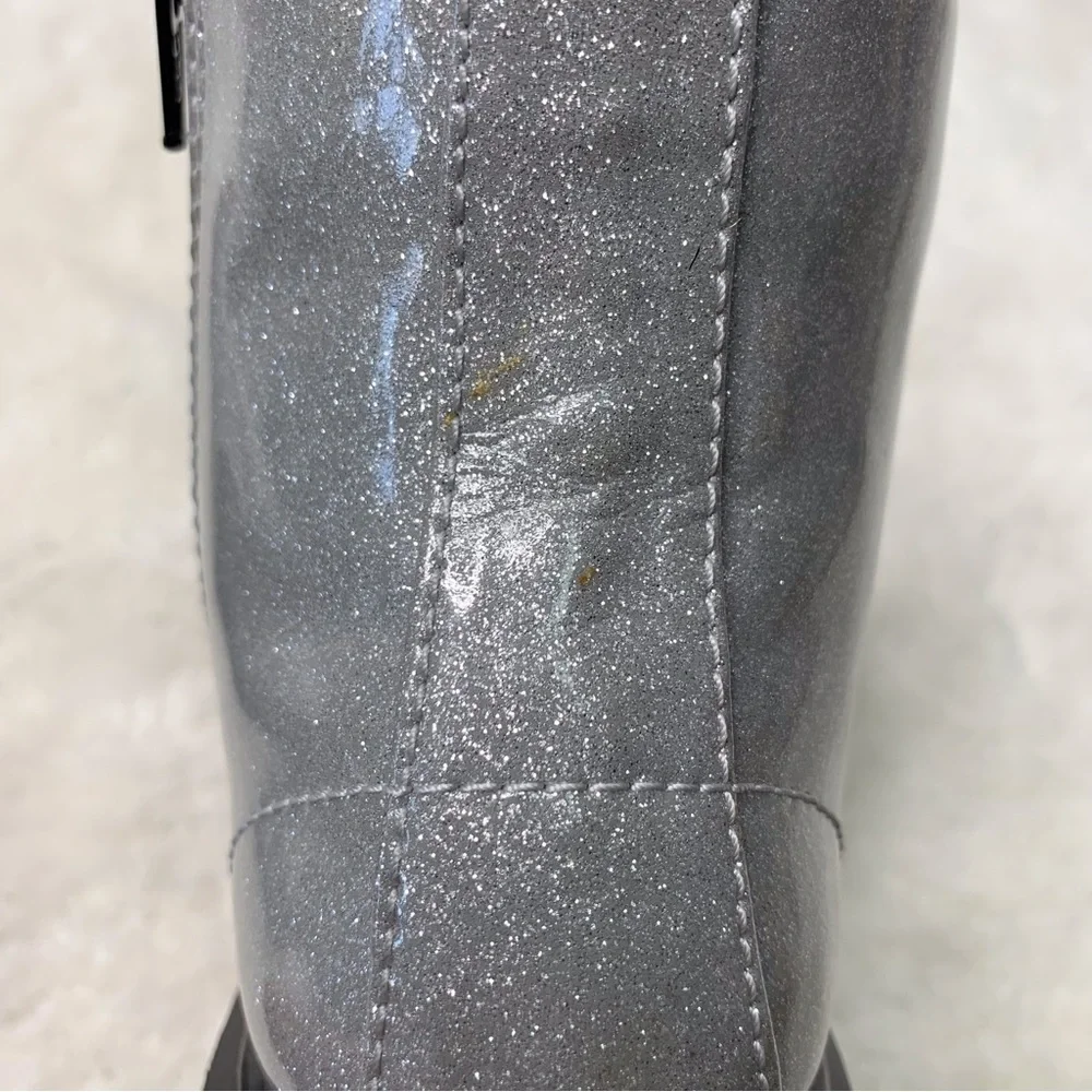 Dr Martens 1460 Kid's Silver Glitter Boots Size 3